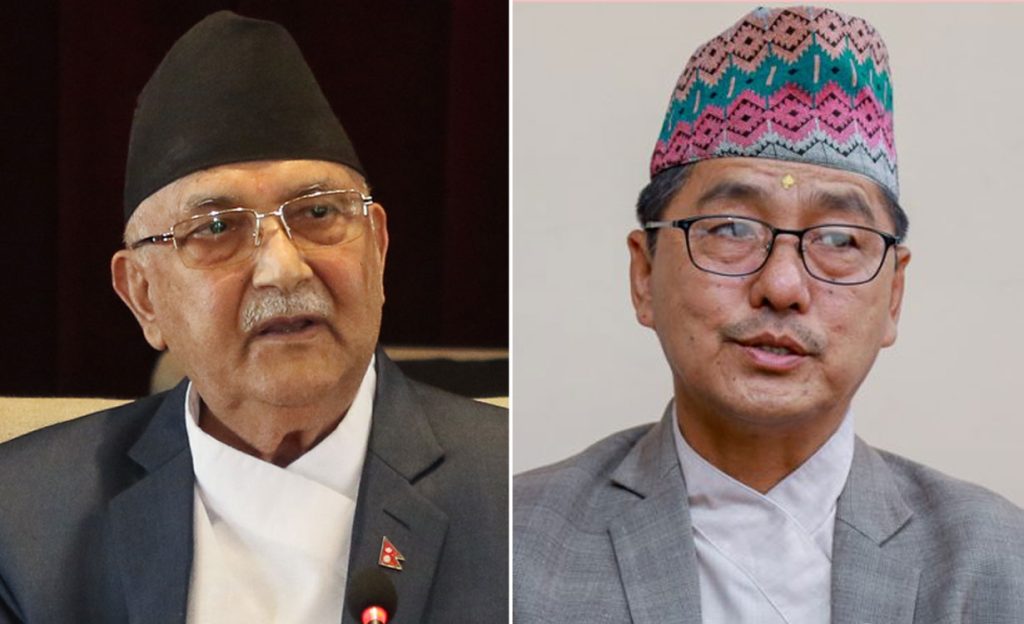 ओली र लिङ्देनबीच भेटवार्ता, चुनावी सहकार्यबारे छलफल