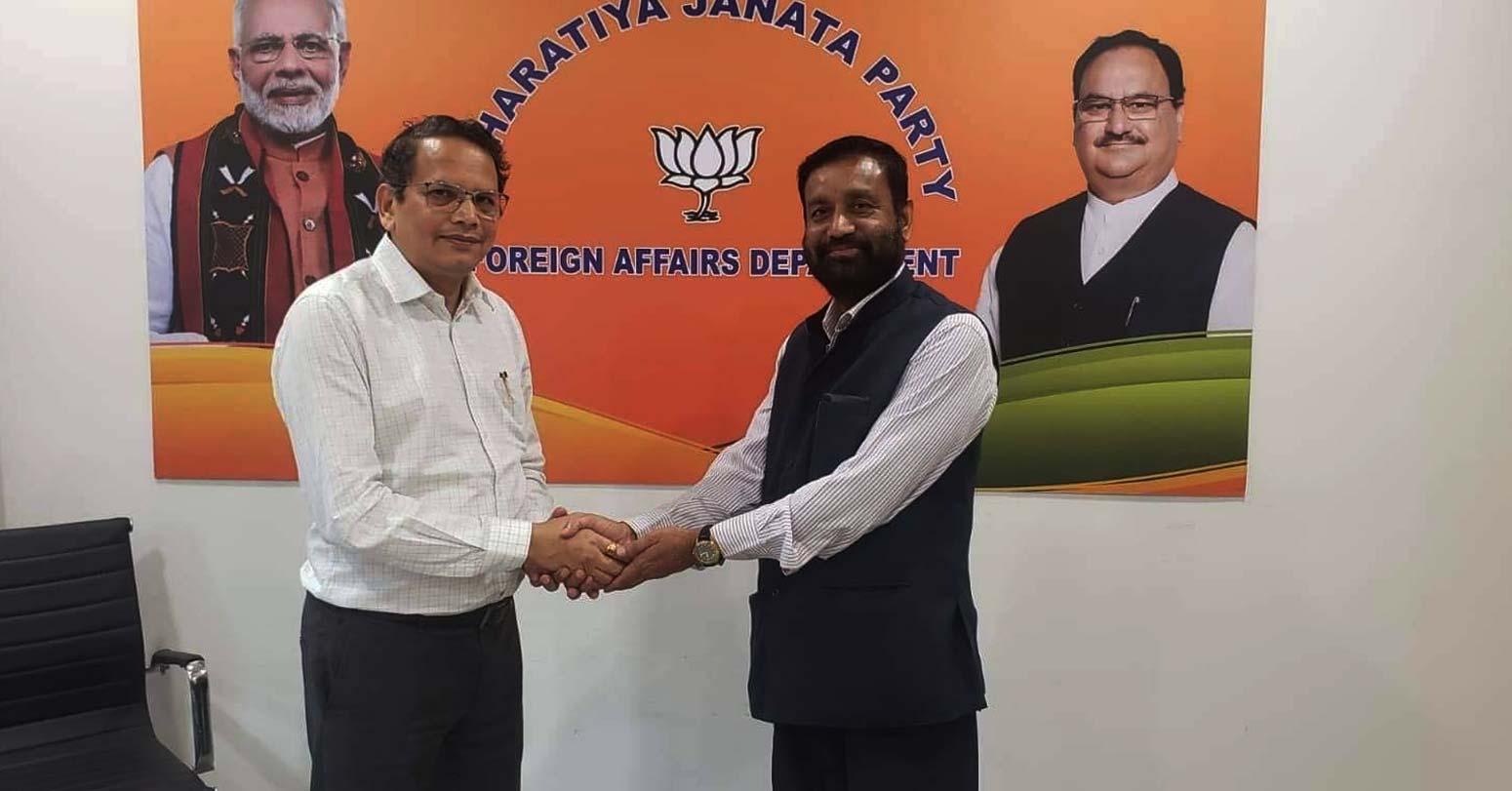 कांग्रेस नेता निधि र भाजपा विदेश विभाग प्रमुख चौथाइवालेबीच भेटवार्ता