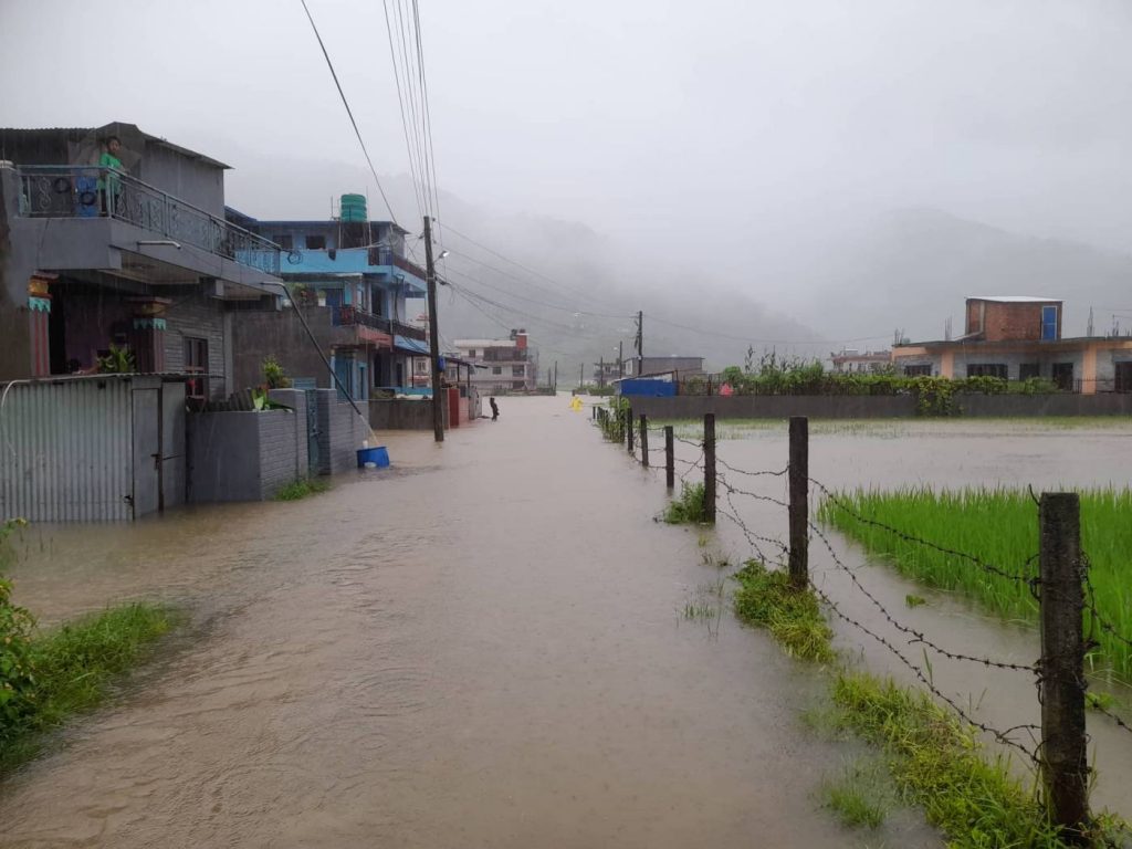 पोखराको कमलपोखरीमा एक सय घर डुबानमा