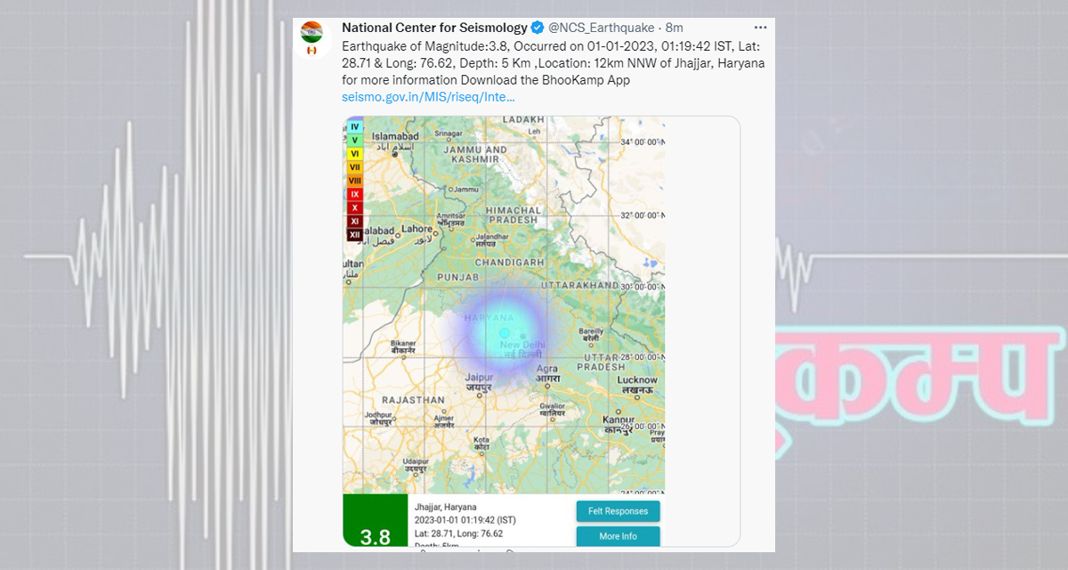 नयाँ वर्ष मनाइ रहँदा भारतमा भूकम्प