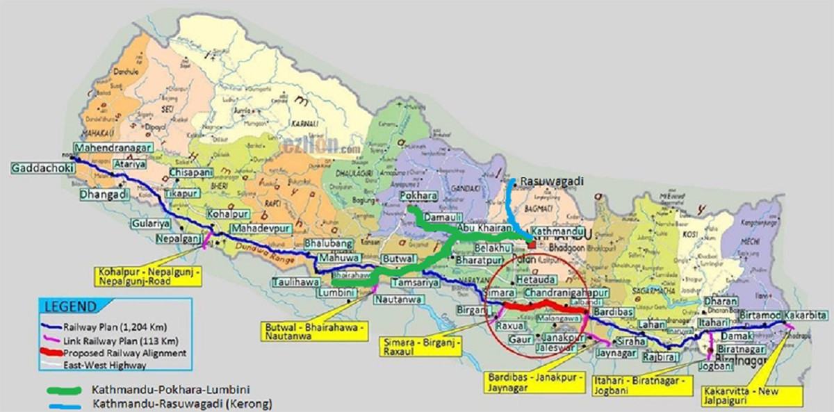 पूर्व–पश्चिम विद्युतीय रेलमार्ग : ९०० मध्ये ५५ किमीको काम मात्र सम्पन्न
