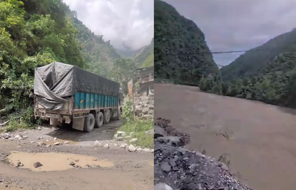 ट्रकका सहचालक त्रिशुली नदीमा हाम फालेर बेपत्ता