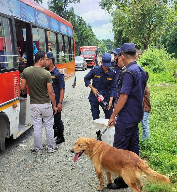 धरानमा तालिम प्राप्त कुकुरसहित प्रहरी चेकजाँच सुरु