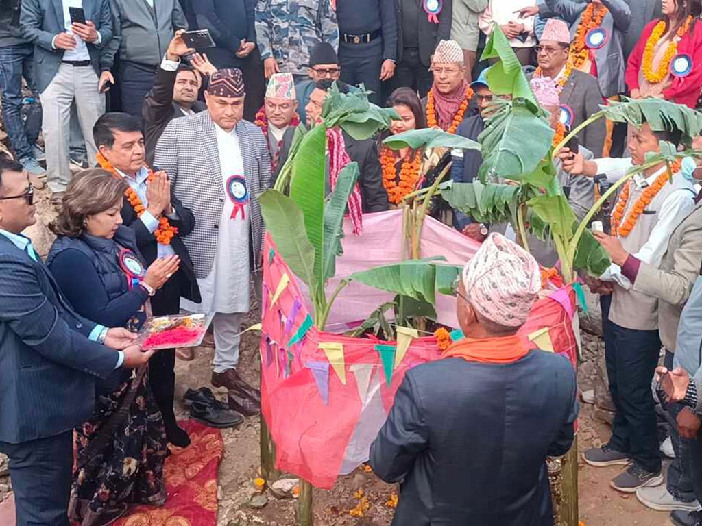 परराष्ट्रमन्त्री राणाद्वारा जालपादेवी केबलकार शिलान्यास